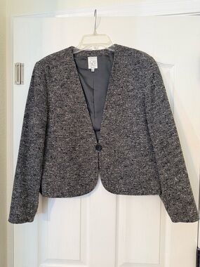 Joan & David Vintage Women’s Blazer Jacket Silk Wool Made in Italy Size 12 Gray